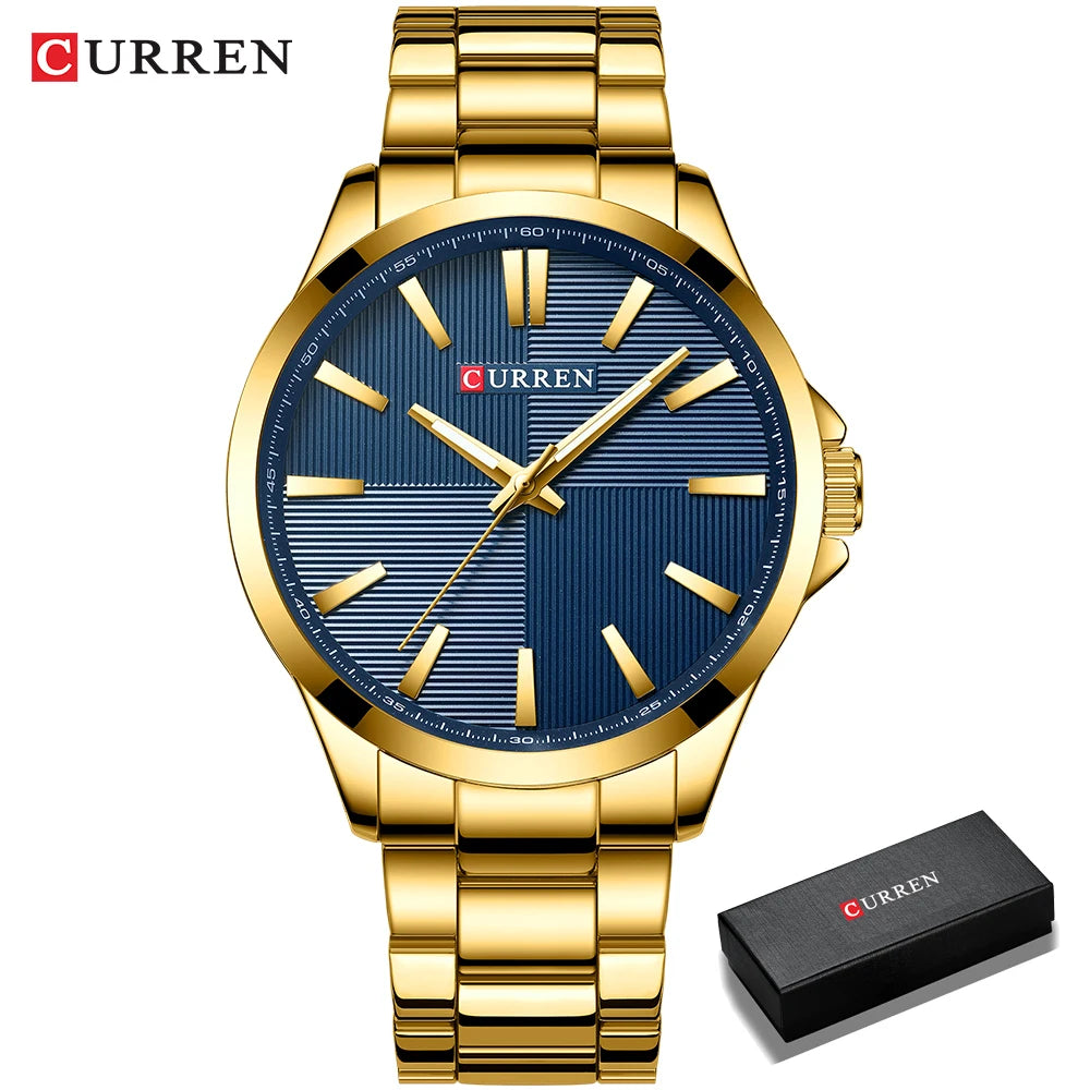 CURREN herenhorloge – Luxe model, waterdicht, militaire stijl, van roestvrij staal – Sportief polshorloge (ref. 8322)