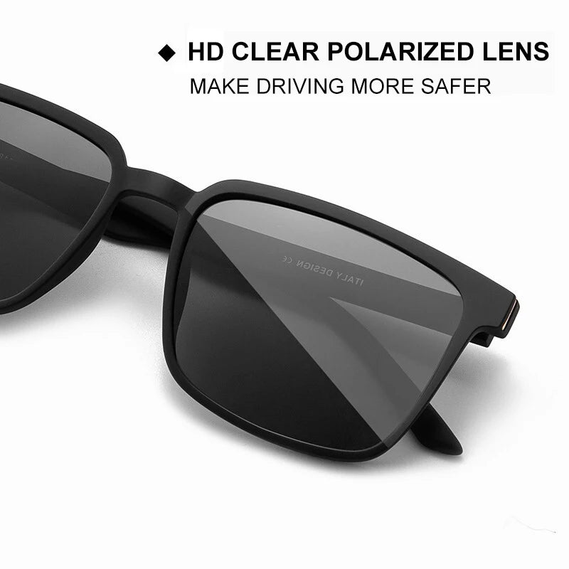 CAPONI Men's Sunglasses Polarized Classic Design Eyewear Protect Eyes Black Shades For Male Outdoor Driving Sun Glasses CP6199