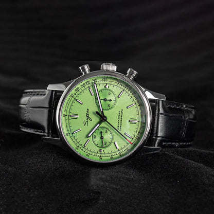 Sugess Panda 40 Pilot Chronograph Watch Men Air Force Sapphire Colors ST1901 Original Movement Mechanical Wristwatches Fashion