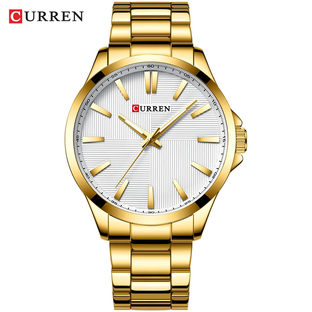 CURREN herenhorloge – Luxe model, waterdicht, militaire stijl, van roestvrij staal – Sportief polshorloge (ref. 8322)