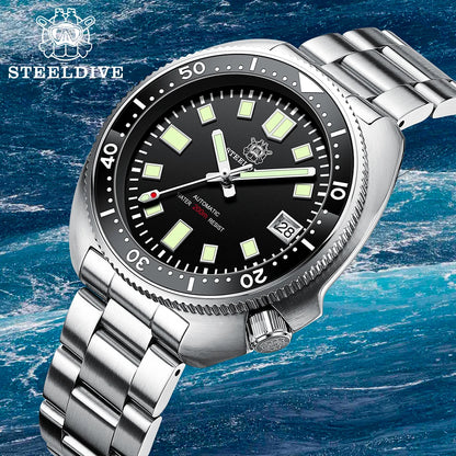 SD1970 New Arrival STEELDIVE Brand 20ATM Water Resistant Ceramic Bezel Insert Sapphire Glass NH35 Automatic Watch 6105 Turtle
