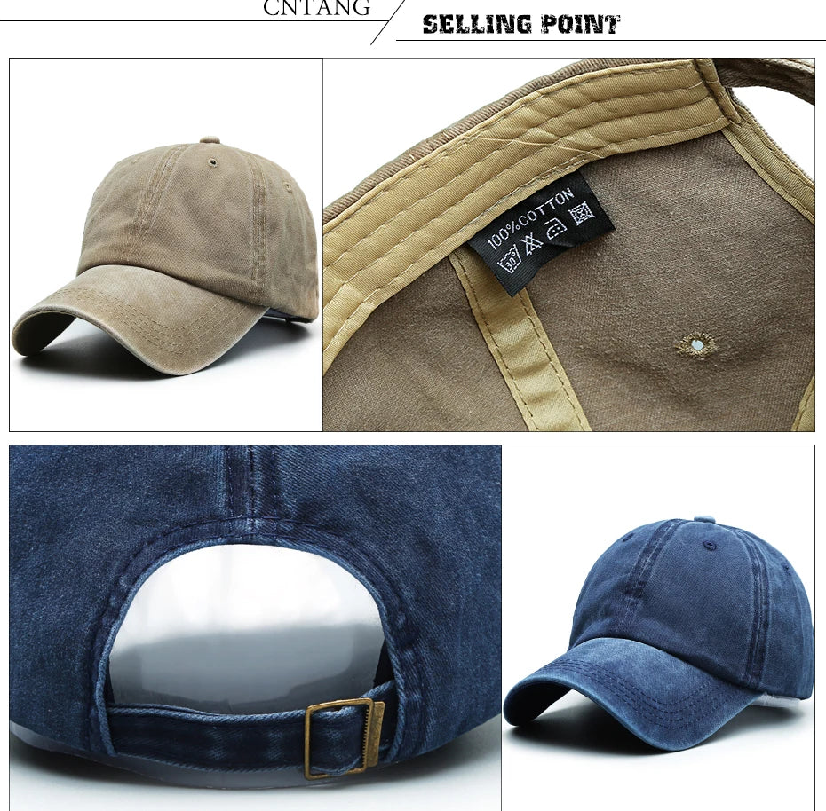 CNTANG Șapcă de baseball clasică și casual pentru bărbați, de primăvară-vară, șepci simple pentru femei, din bumbac, cu clapă rabatabilă, marcă unisex