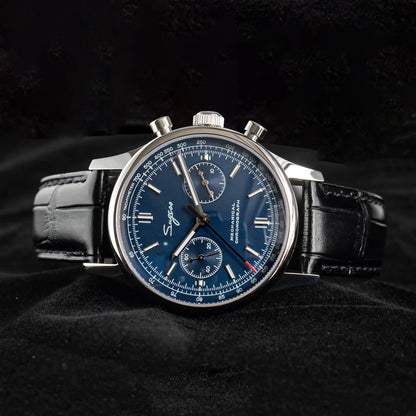 Sugess Panda 40 Pilot Chronograph Watch Men Air Force Sapphire Colors ST1901 Original Movement Mechanical Wristwatches Fashion