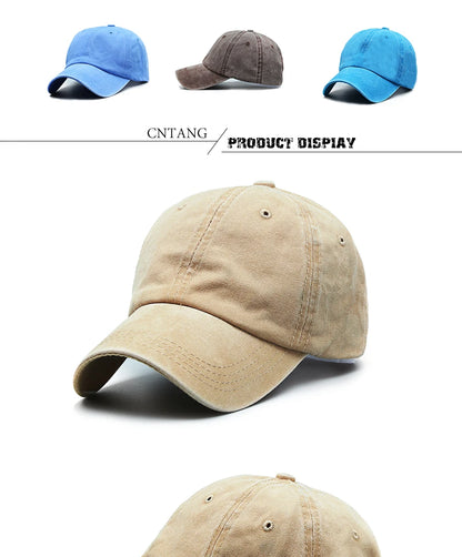CNTANG Șapcă de baseball clasică și casual pentru bărbați, de primăvară-vară, șepci simple pentru femei, din bumbac, cu clapă rabatabilă, marcă unisex