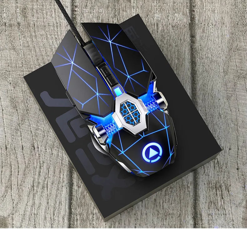 Rato Gaming Profissional Novo 3200dpi 7 Botões Retroiluminado Rato para Computador com Suporte para Definição de Macros Mecânico com Fio Silencioso