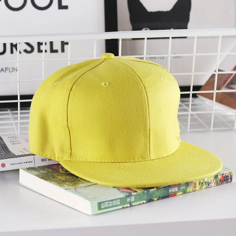 Solid Hip Hop Cap For Men Snapback Hat Women's Baseball Caps Adjustable Flat Brim Bill Plain Visors Boys And Girls Street Dance