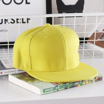 Solid Hip Hop Cap For Men Snapback Hat Women's Baseball Caps Adjustable Flat Brim Bill Plain Visors Boys And Girls Street Dance