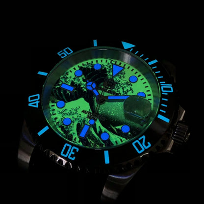STEELDIVE New SD1953J 41mm Kanagawa Dial Sapphire Glass NH35 Automatic Movement 300M Waterproof Water Ghost Dive Watches For Men