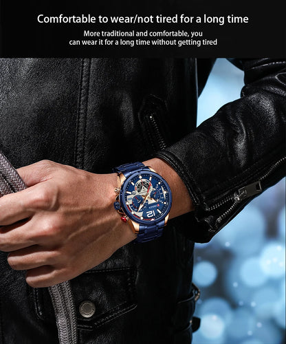 CURREN Casual Business Chronograph Waterproof Stainless Steel Watch Mens New Luxury Fashion Quartz Men wristwatch  часы мужские