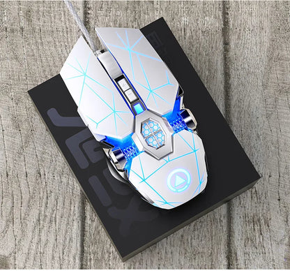 Rato Gaming Profissional Novo 3200dpi 7 Botões Retroiluminado Rato para Computador com Suporte para Definição de Macros Mecânico com Fio Silencioso