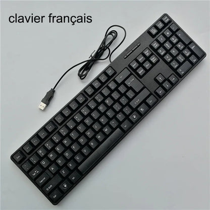 Keycap con lettere spagnole, francesi, russe e arabe per tastiera gaming USB cablata 104 tasti per computer