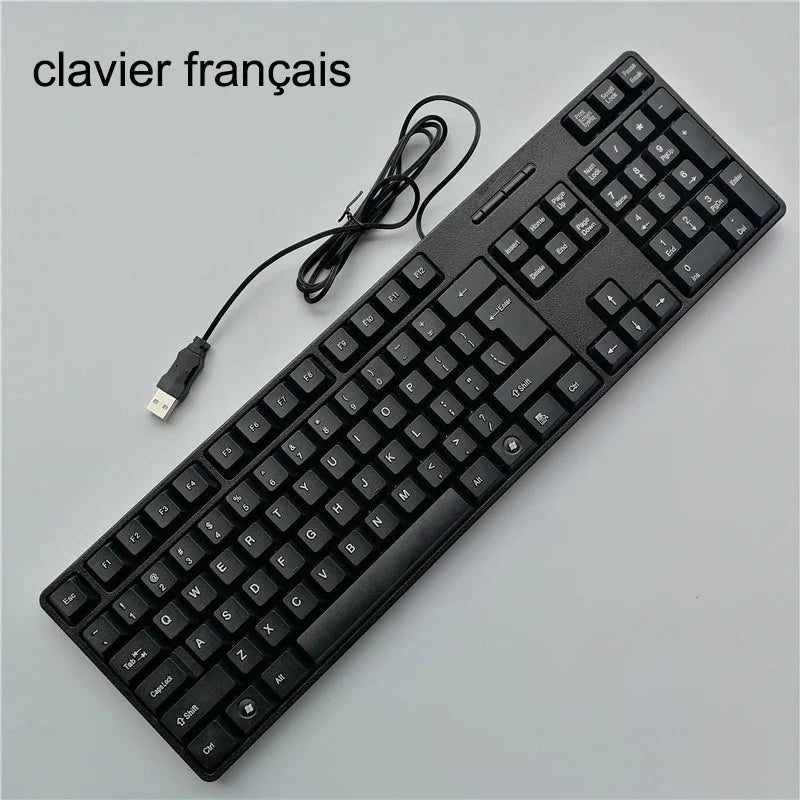 Keycap con lettere spagnole, francesi, russe e arabe per tastiera gaming USB cablata 104 tasti per computer