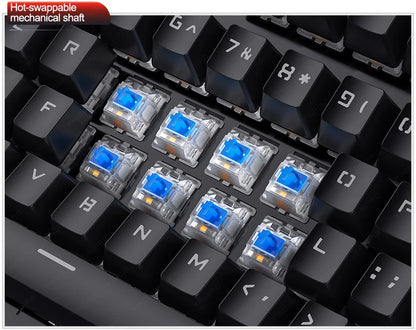 Tastiera meccanica Retro Punk con switch blu, neri e marroni, 104 tasti, USB cablata, tastiera gaming retroilluminata RGB per PC, laptop e gamer