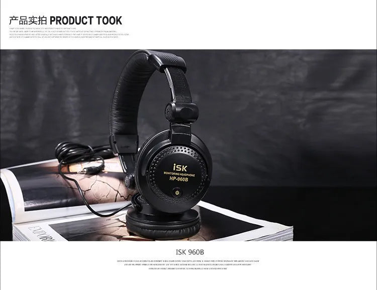 New ISK HP-960B Headband Headphone Studio Monitor Dynamic Stereo DJ Headphones HD Headset Noise Isolating Earphone
