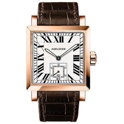 AGELOCER Original Codex Watch Men's Square Business Formal Automatic Mechanical Watch Birthday Gift for Men