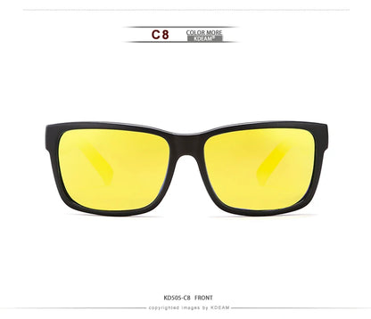 KDEAM Revamp Of Sport Men Sunglasses Polarized Shockingly Colors Sun Glasses Outdoor Driving Photochromic Sunglass With Box