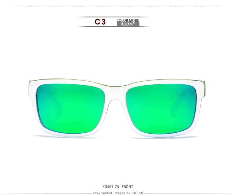 KDEAM Revamp Of Sport Men Sunglasses Polarized Shockingly Colors Sun Glasses Outdoor Driving Photochromic Sunglass With Box