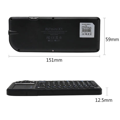 Teclado inalámbrico mini original Rii X1 de 2.4GHz en inglés/RU/ES/FR con panel táctil para Android TV Box/PC/portátil