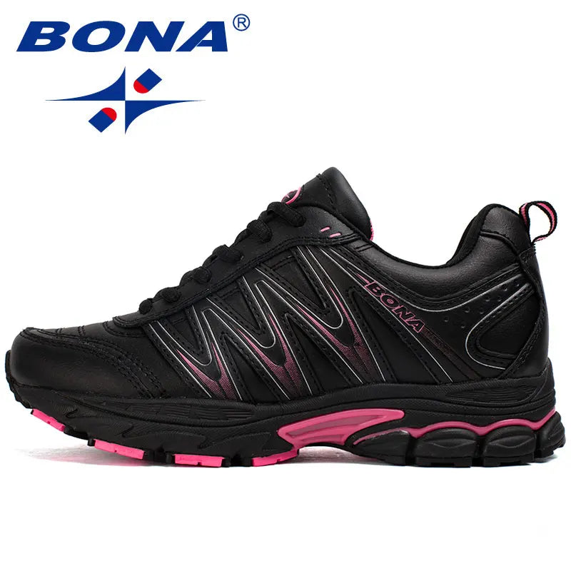 BONA New Hot Style Women Running Shoes Lace-Up Sport Shoes Outdoor Jogging Walking Athletic Shoes Comfortable Sneakers for Women