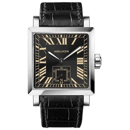 AGELOCER Original Codex Watch Men's Square Business Formal Automatic Mechanical Watch Birthday Gift for Men
