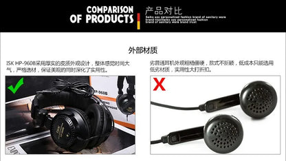 New ISK HP-960B Headband Headphone Studio Monitor Dynamic Stereo DJ Headphones HD Headset Noise Isolating Earphone