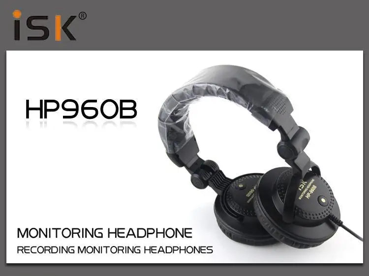 New ISK HP-960B Headband Headphone Studio Monitor Dynamic Stereo DJ Headphones HD Headset Noise Isolating Earphone