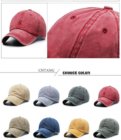 CNTANG Șapcă de baseball clasică și casual pentru bărbați, de primăvară-vară, șepci simple pentru femei, din bumbac, cu clapă rabatabilă, marcă unisex