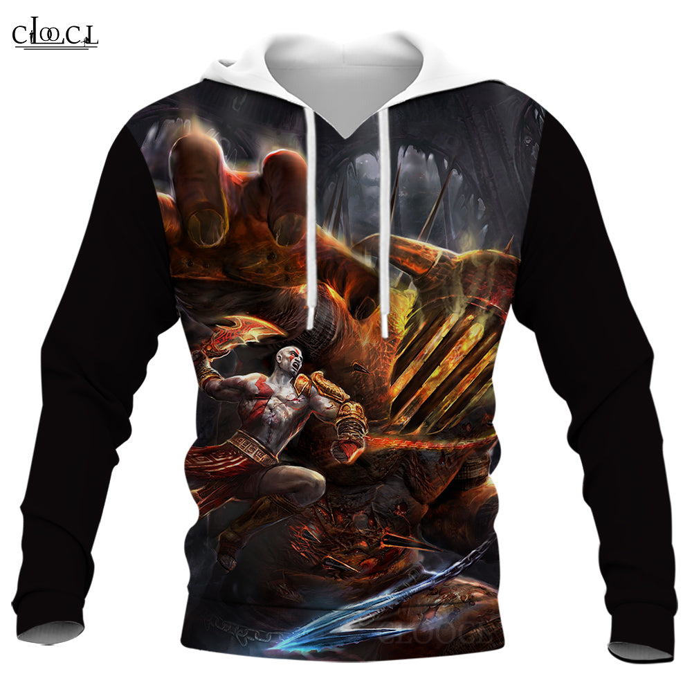 CLOOCL Fashion Game Kratos God of War 3D Full Printed Autumn Men Hoodie Unisex Long Sleeve Hooded Sweatshirt Harajuku Tracksuits