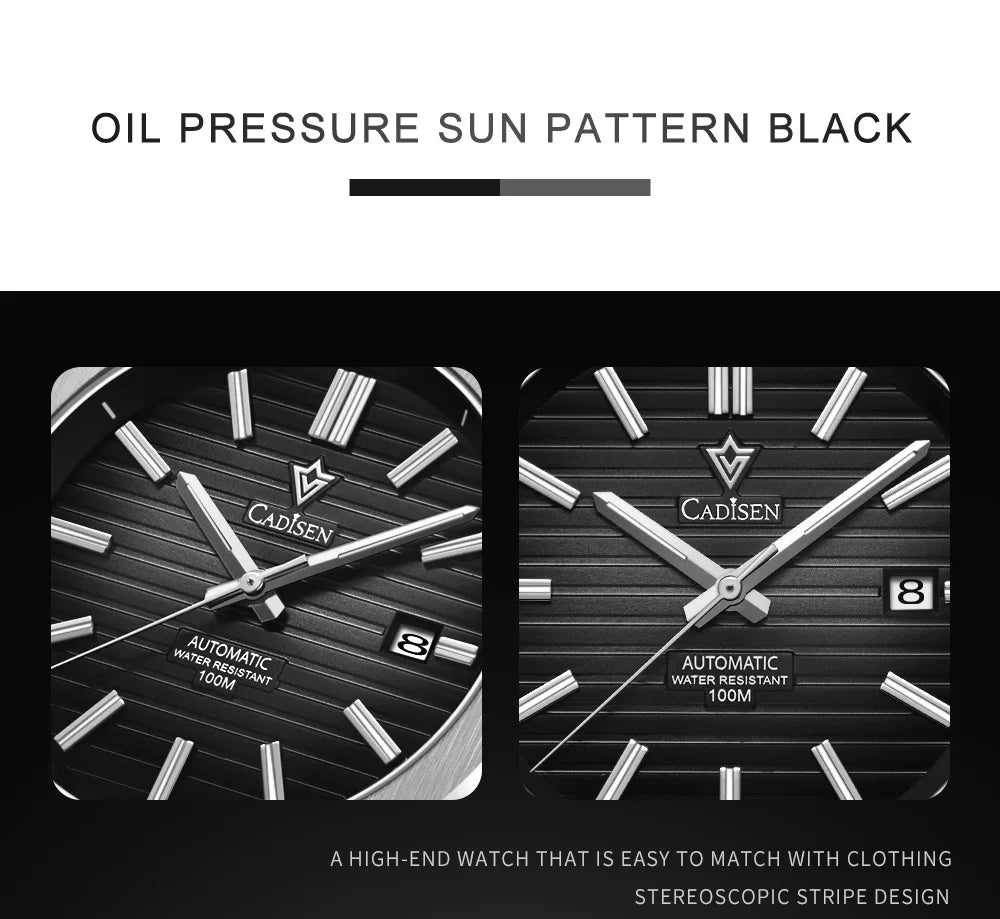 CADISEN Watch for Men Luxury Automatic Men Miyota 8215 Movement Sapphire Crystal 42mm Dial 100m Waterproof Wristwatches C8200