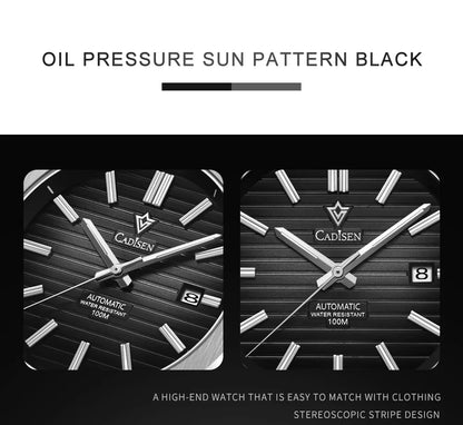 CADISEN Watch for Men Luxury Automatic Men Miyota 8215 Movement Sapphire Crystal 42mm Dial 100m Waterproof Wristwatches C8200