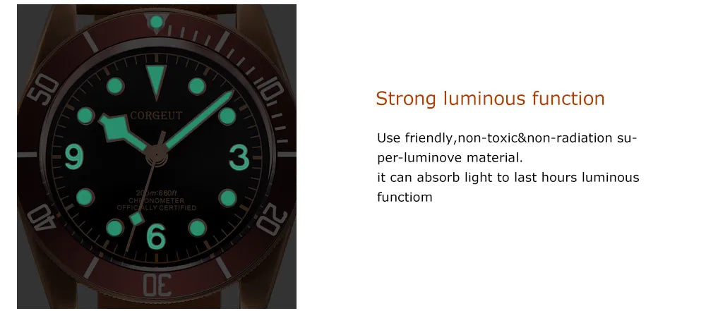 Luxury NH35A Corgeut 41mm Automatic Men Watch PVD Case Sapphire Military Male 10BAR wim Watches Luminous Mechanical WristWatches