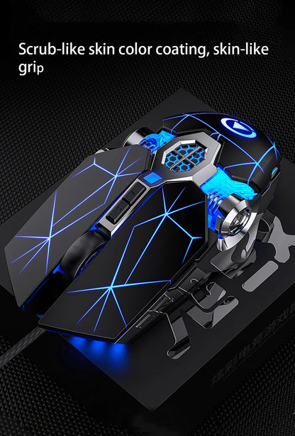 Rato Gaming Profissional Novo 3200dpi 7 Botões Retroiluminado Rato para Computador com Suporte para Definição de Macros Mecânico com Fio Silencioso