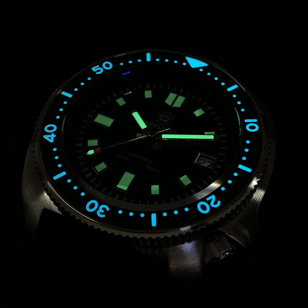 SD1970 New Arrival STEELDIVE Brand 20ATM Water Resistant Ceramic Bezel Insert Sapphire Glass NH35 Automatic Watch 6105 Turtle