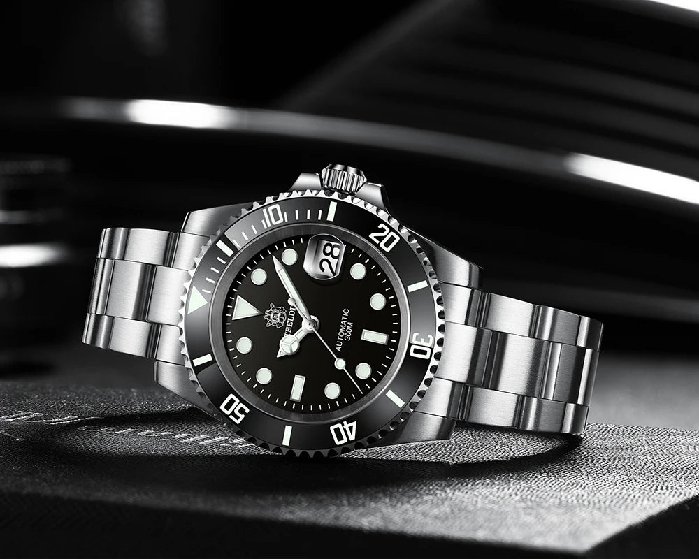SD1953 STEELDIVE Brand Ceramic Bezel 41mm Steeldive 30ATM Water Resistant NH35 Automatic Mens Dive Watch  with Milled Clasp