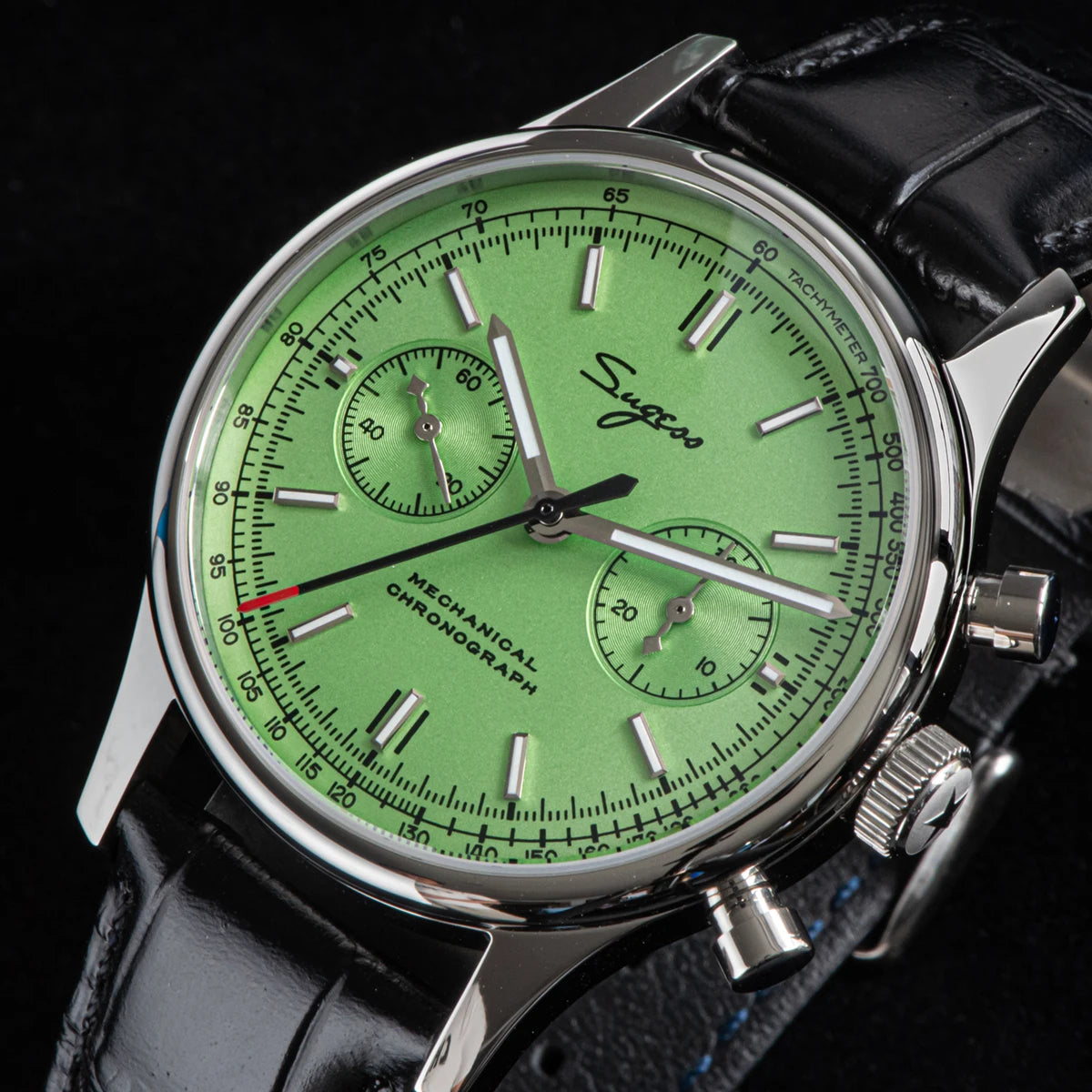 Sugess Panda 40 Pilot Chronograph Watch Men Air Force Sapphire Colors ST1901 Original Movement Mechanical Wristwatches Fashion