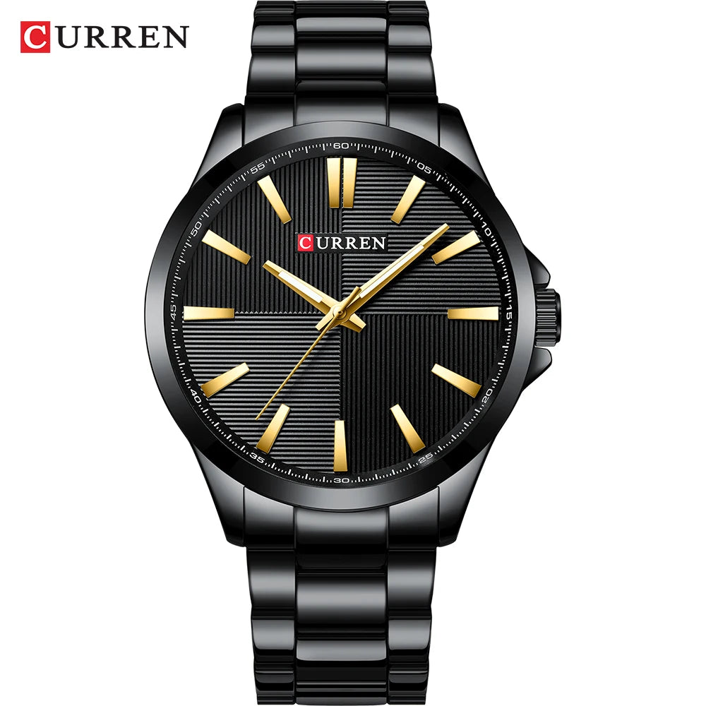CURREN herenhorloge – Luxe model, waterdicht, militaire stijl, van roestvrij staal – Sportief polshorloge (ref. 8322)