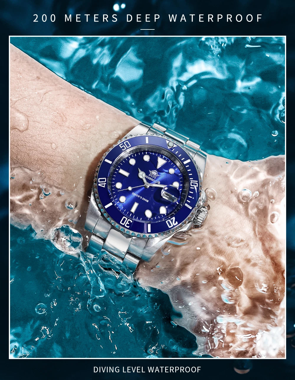 ADDIESDIVE Edelstahl-Uhr für Herren, europäische und amerikanische Business-Freizeit-Quarzuhr, wasserdichte Outdoor-Sportuhr