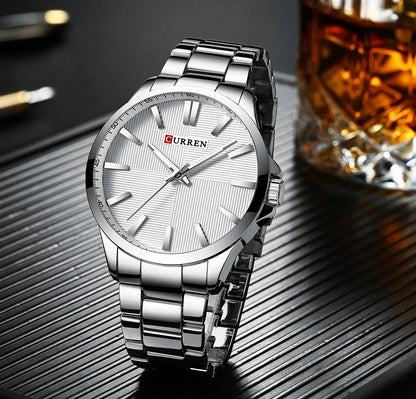 CURREN herenhorloge – Luxe model, waterdicht, militaire stijl, van roestvrij staal – Sportief polshorloge (ref. 8322)