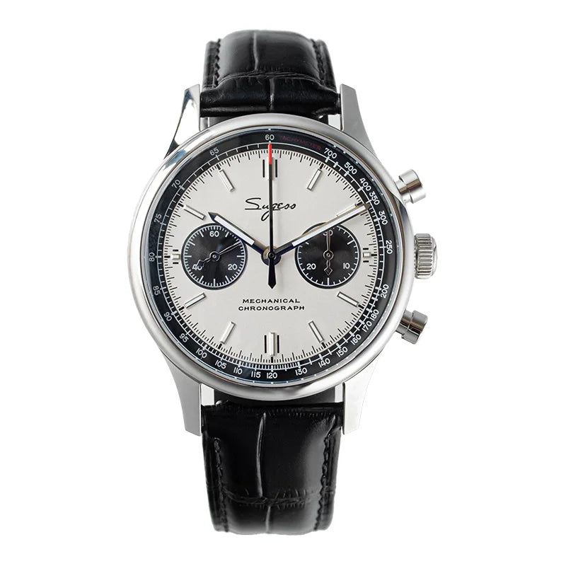 Sugess Panda 40 Pilot Chronograph Watch Men Air Force Sapphire Colors ST1901 Original Movement Mechanical Wristwatches Fashion
