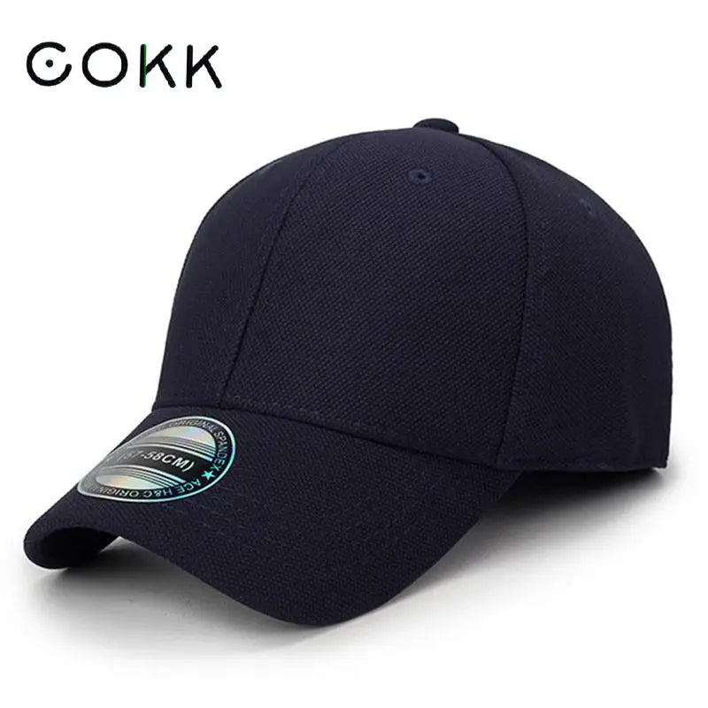 COKK Cappellino da baseball da uomo, cappellini snapback, cappellini da uomo su misura, cappellino chiuso a tesa intera, cappellini da donna, gorras, cappellino da uomo in stile trucker, casquette, per attività all'aperto, nero