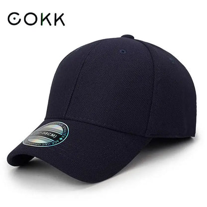 COKK Cappellino da baseball da uomo, cappellini snapback, cappellini da uomo su misura, cappellino chiuso a tesa intera, cappellini da donna, gorras, cappellino da uomo in stile trucker, casquette, per attività all'aperto, nero