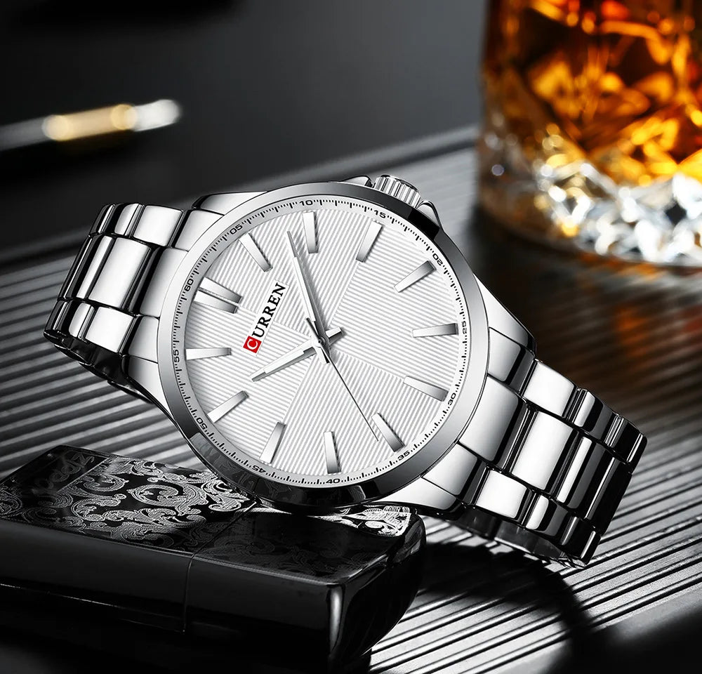 CURREN herenhorloge – Luxe model, waterdicht, militaire stijl, van roestvrij staal – Sportief polshorloge (ref. 8322)