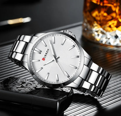 CURREN herenhorloge – Luxe model, waterdicht, militaire stijl, van roestvrij staal – Sportief polshorloge (ref. 8322)