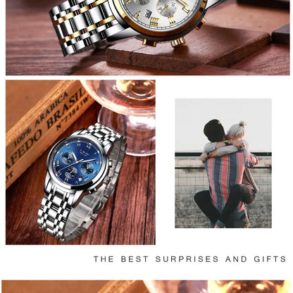 LIGE New Fashion Luxury Women Watch Waterproof Quartz Ladies Watches Business Steel Band Casual Bracelet Date Clock Wristwatches