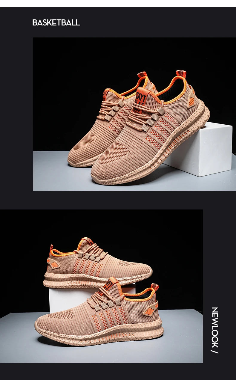 Baskets légères à la mode pour hommes, chaussures décontractées respirantes, chaussures de marche à lacets