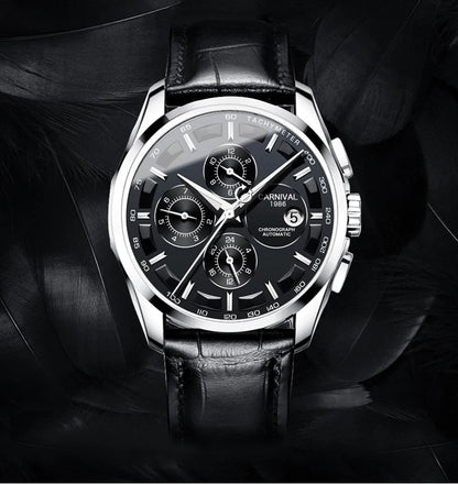 Men's Watch New Carnival Automatic Watches Men Business Mechanical Clock Leather Strap Waterproof Luxury Brand Clock