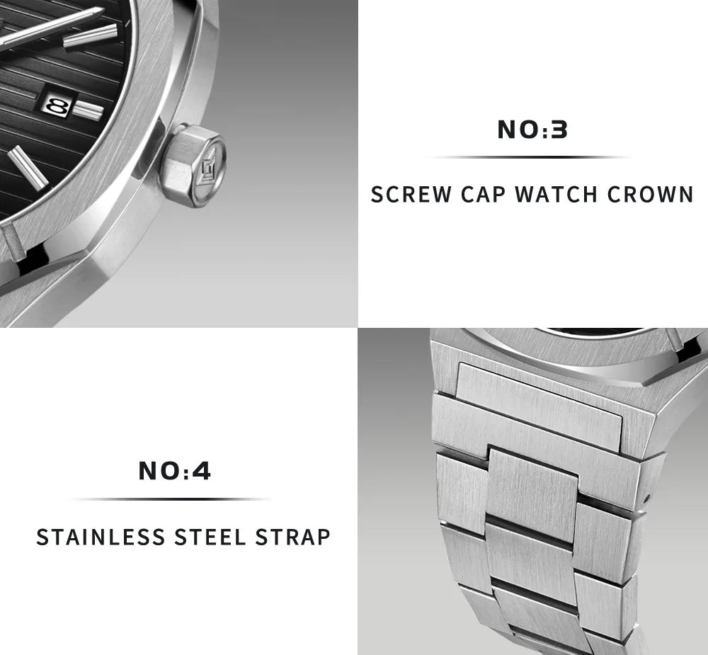 CADISEN Watch for Men Luxury Automatic Men Miyota 8215 Movement Sapphire Crystal 42mm Dial 100m Waterproof Wristwatches C8200