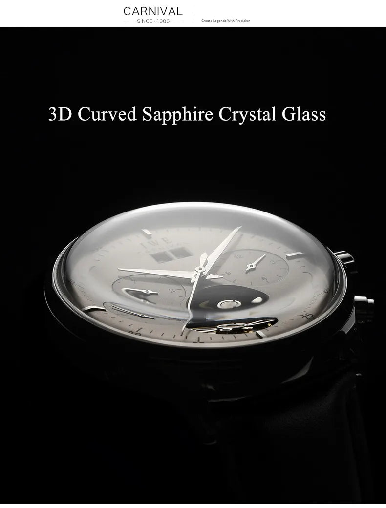 CARNIVAL Mechanical Dress Watches for Men Brands Luxury Sapphire Automatic Wristwatches Men's Waterproof 2025 Men's Watch