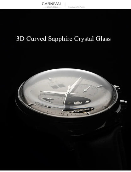 CARNIVAL Mechanical Dress Watches for Men Brands Luxury Sapphire Automatic Wristwatches Men's Waterproof 2025 Men's Watch