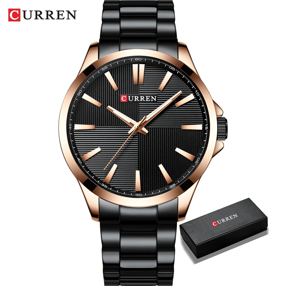 CURREN herenhorloge – Luxe model, waterdicht, militaire stijl, van roestvrij staal – Sportief polshorloge (ref. 8322)